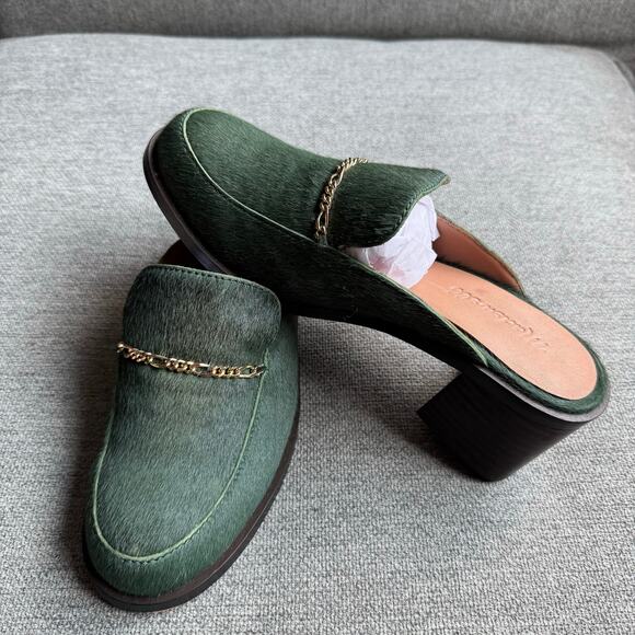Madewell Shoes - Madewell Farida Mules Calf Hair Chunky Heel Green Women's 7